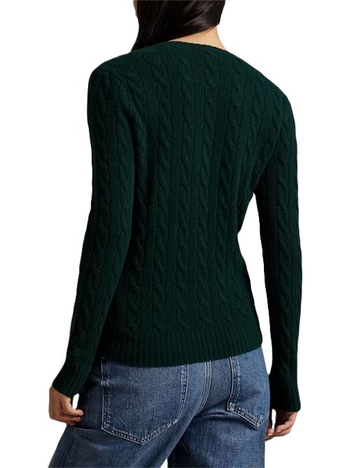 Maglione verde  slim fit trecce con collo a giro di Polo Ralph Lauren Polo Ralph Lauren | 211971865009COLLEGE GREEN